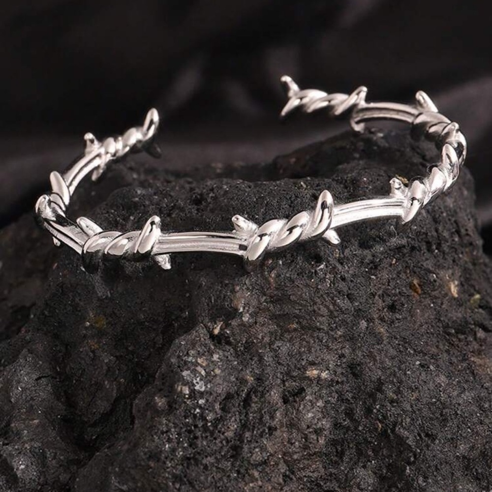 Silver Twisted Bangle Bracelet